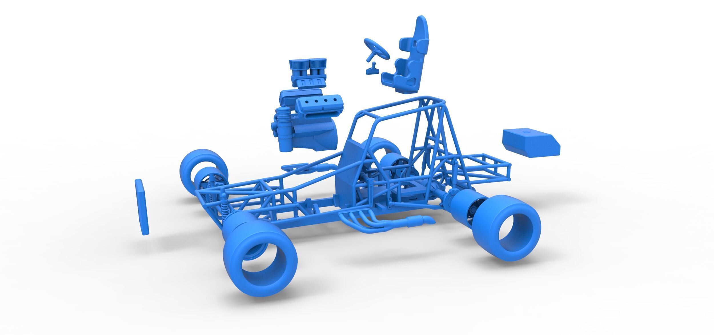 Vintage Asphalt Modified stock car Base V3 Scale 1 to 25 3D print model_43