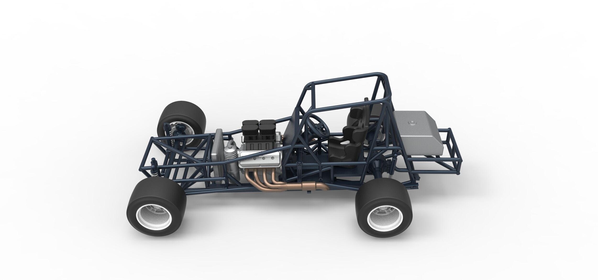 Vintage Asphalt Modified stock car Base V3 Scale 1 to 25 3D print model_9