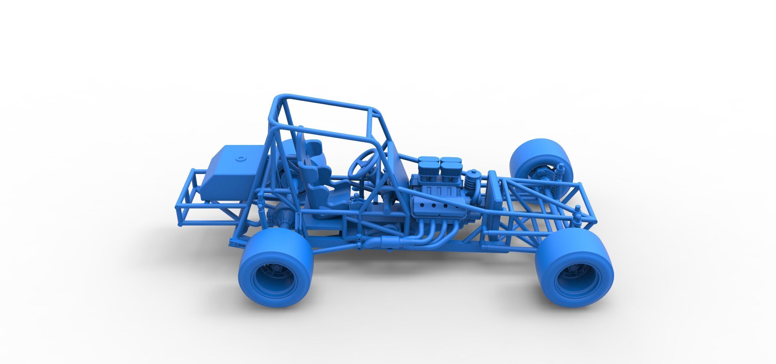 Vintage Asphalt Modified stock car Base V3 Scale 1 to 25 3D print model_40