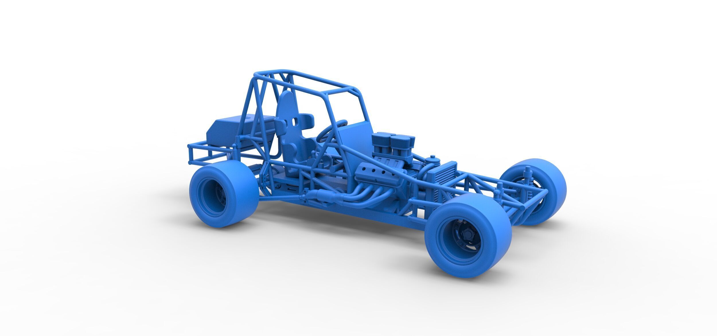 Vintage Asphalt Modified stock car Base V3 Scale 1 to 25 3D print model_41