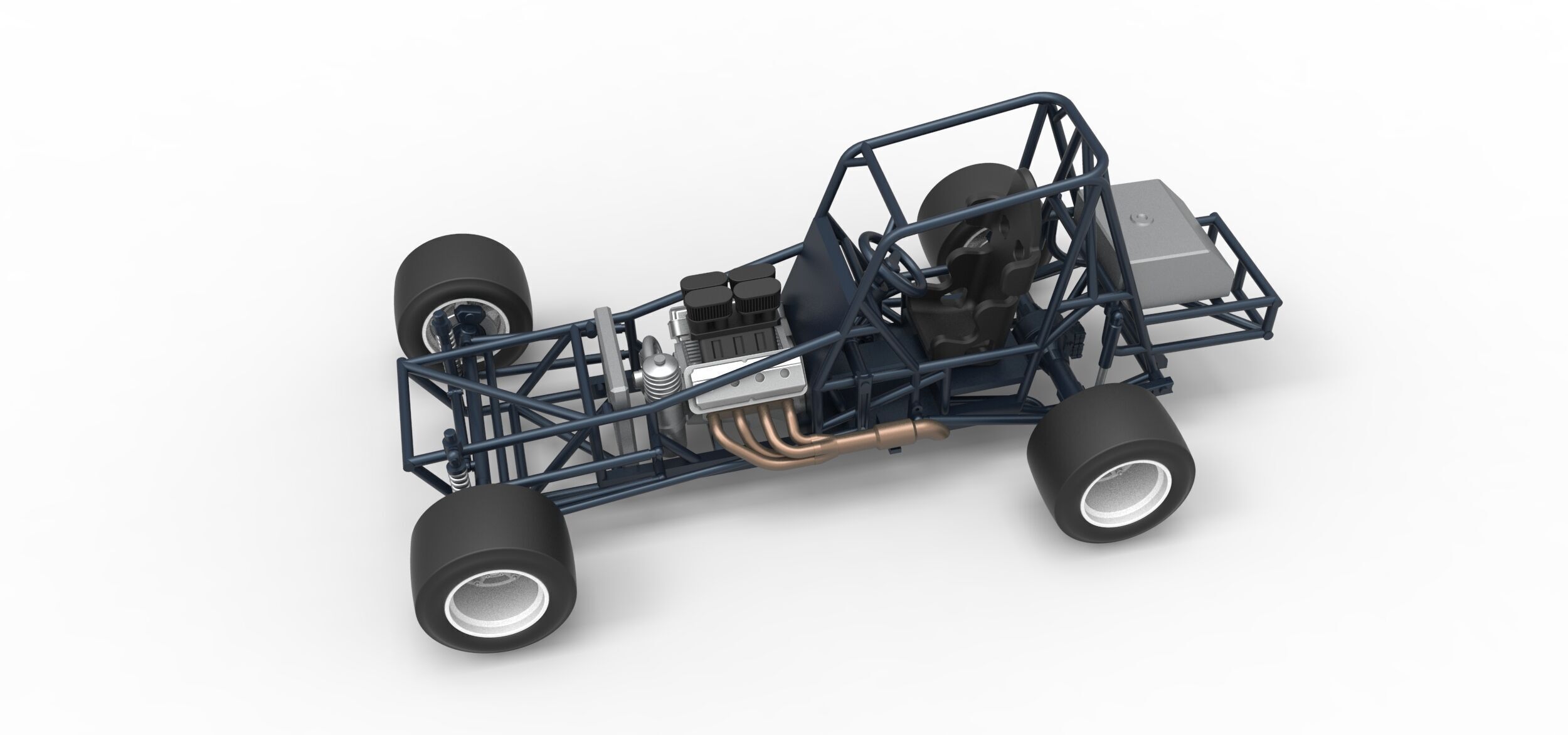 Vintage Asphalt Modified stock car Base V3 Scale 1 to 25 3D print model_3