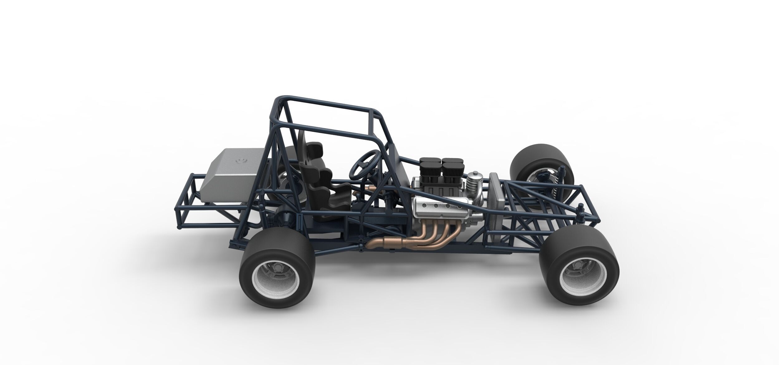 Vintage Asphalt Modified stock car Base V3 Scale 1 to 25 3D print model_20