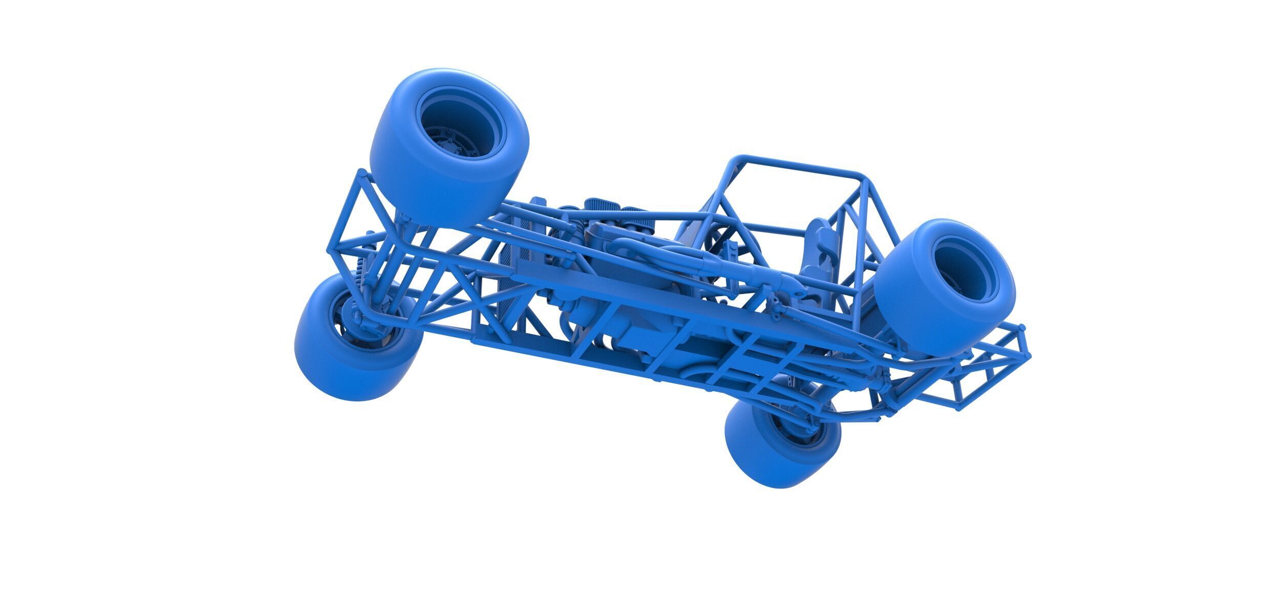 Vintage Asphalt Modified stock car Base V3 Scale 1 to 25 3D print model_25