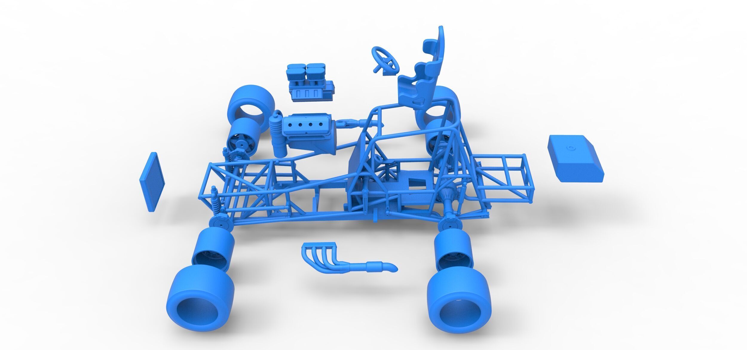 Vintage Asphalt Modified stock car Base V3 Scale 1 to 25 3D print model_48