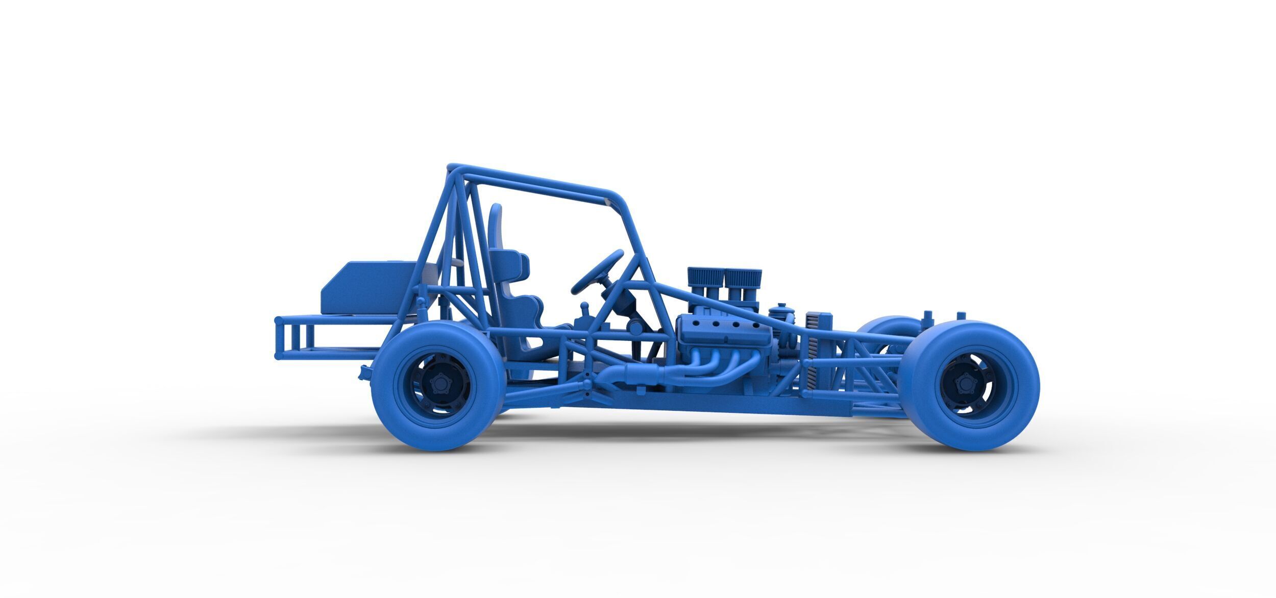 Vintage Asphalt Modified stock car Base V3 Scale 1 to 25 3D print model_39