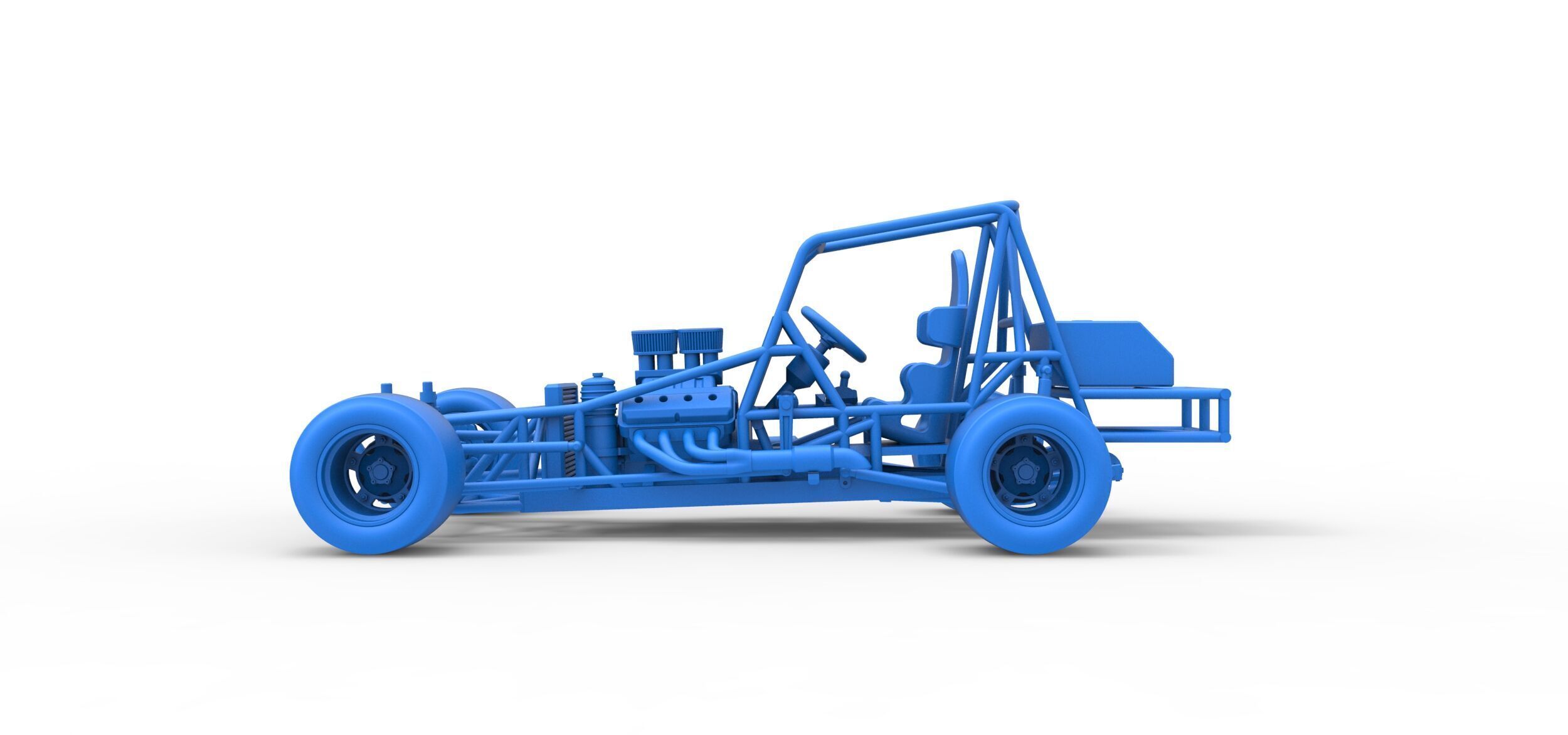 Vintage Asphalt Modified stock car Base V3 Scale 1 to 25 3D print model_31