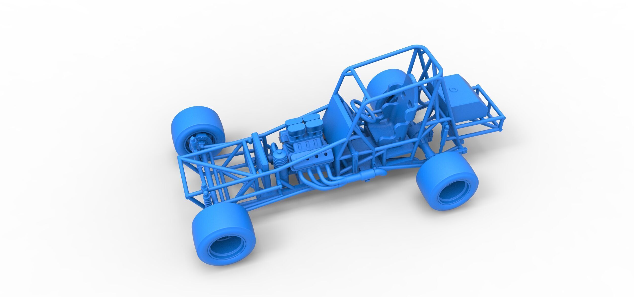 Vintage Asphalt Modified stock car Base V3 Scale 1 to 25 3D print model_26