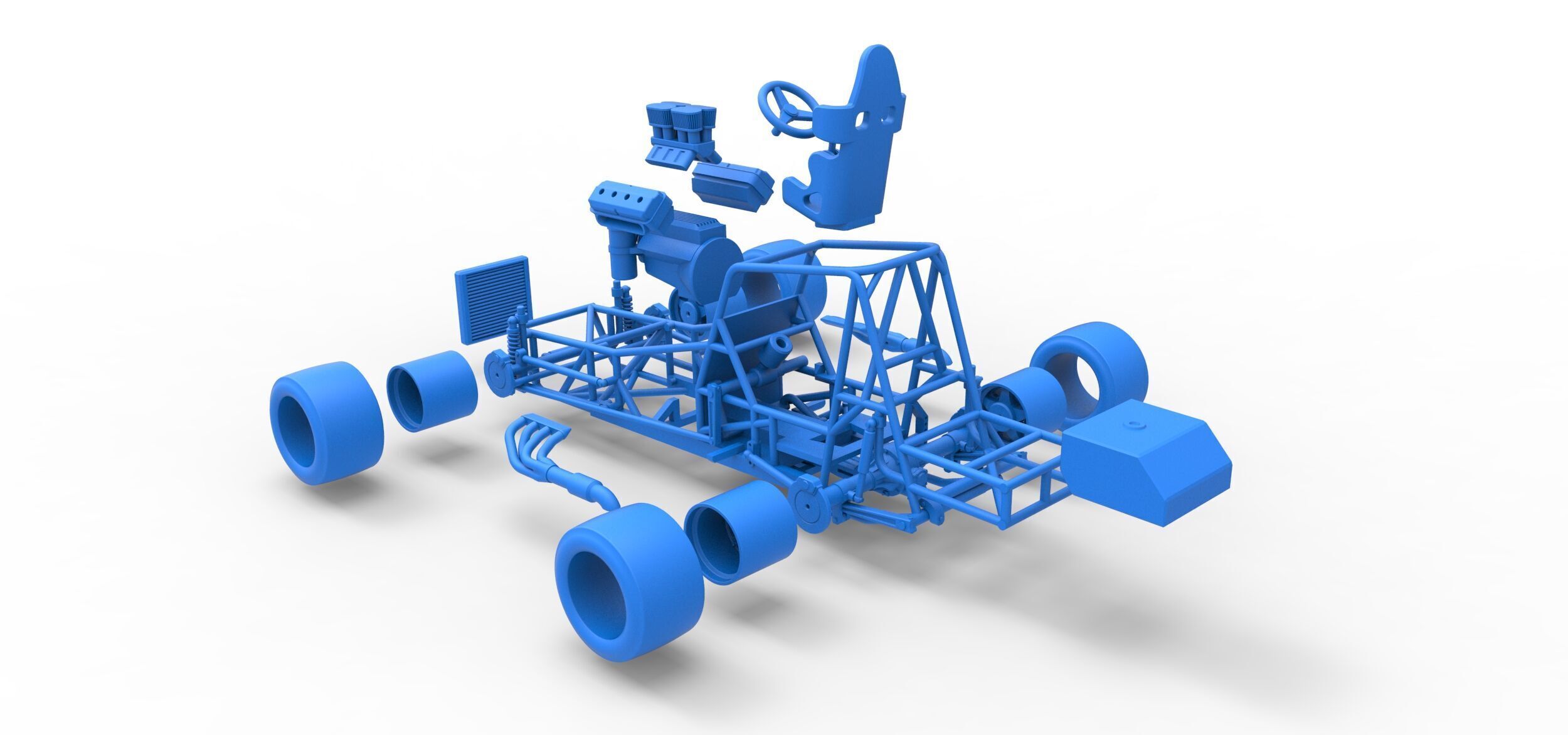 Vintage Asphalt Modified stock car Base V3 Scale 1 to 25 3D print model_49