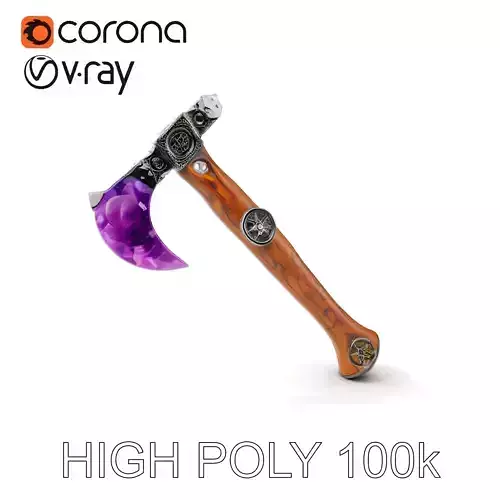 Fantasy Axe Model Pack with Amethyst Blade