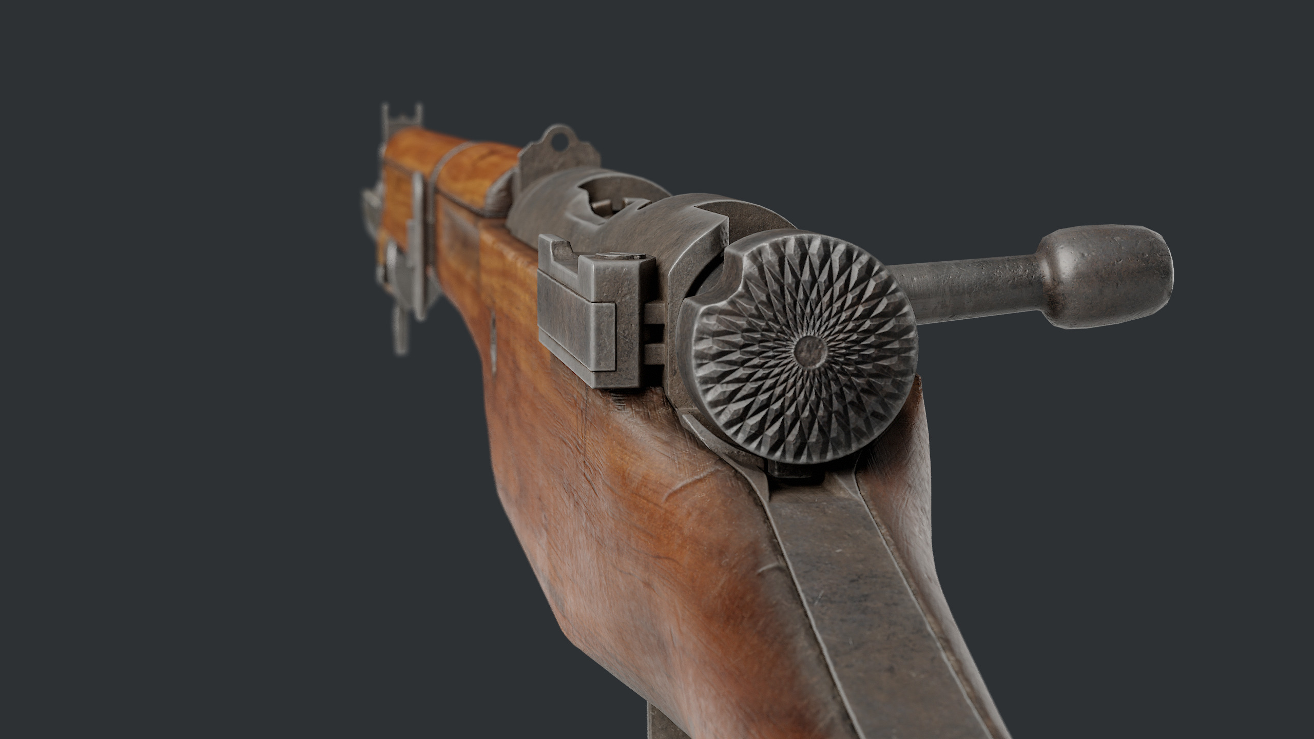 Arisaka Type99 Bolt-action Rifle Low-poly 3D model_6