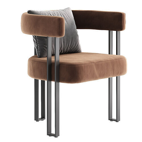 Beore Velvet Upholstered Armchair 3D model