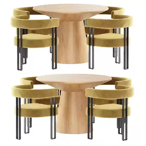 Beore Velvet Upholstered Armchair Set of 4