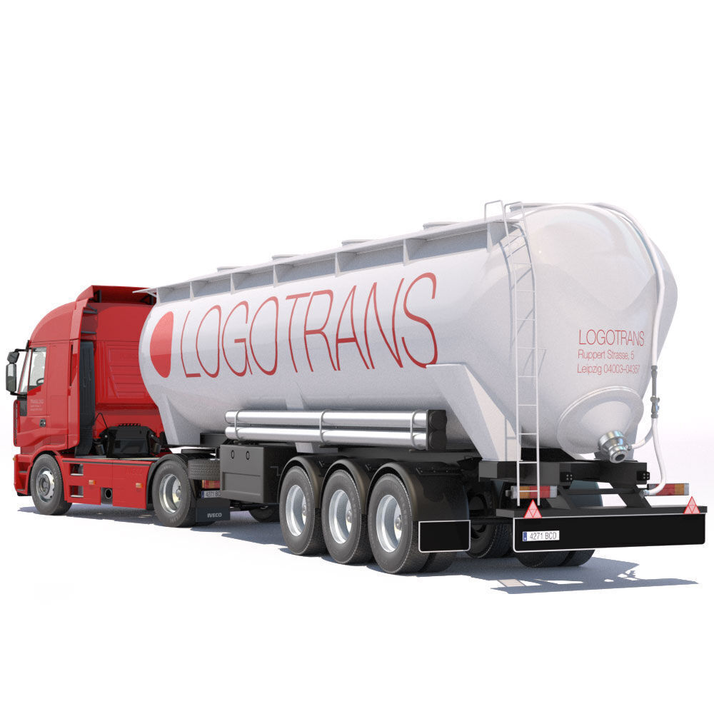 IVECO Hi-Way with Tipping Silo 3D model_5