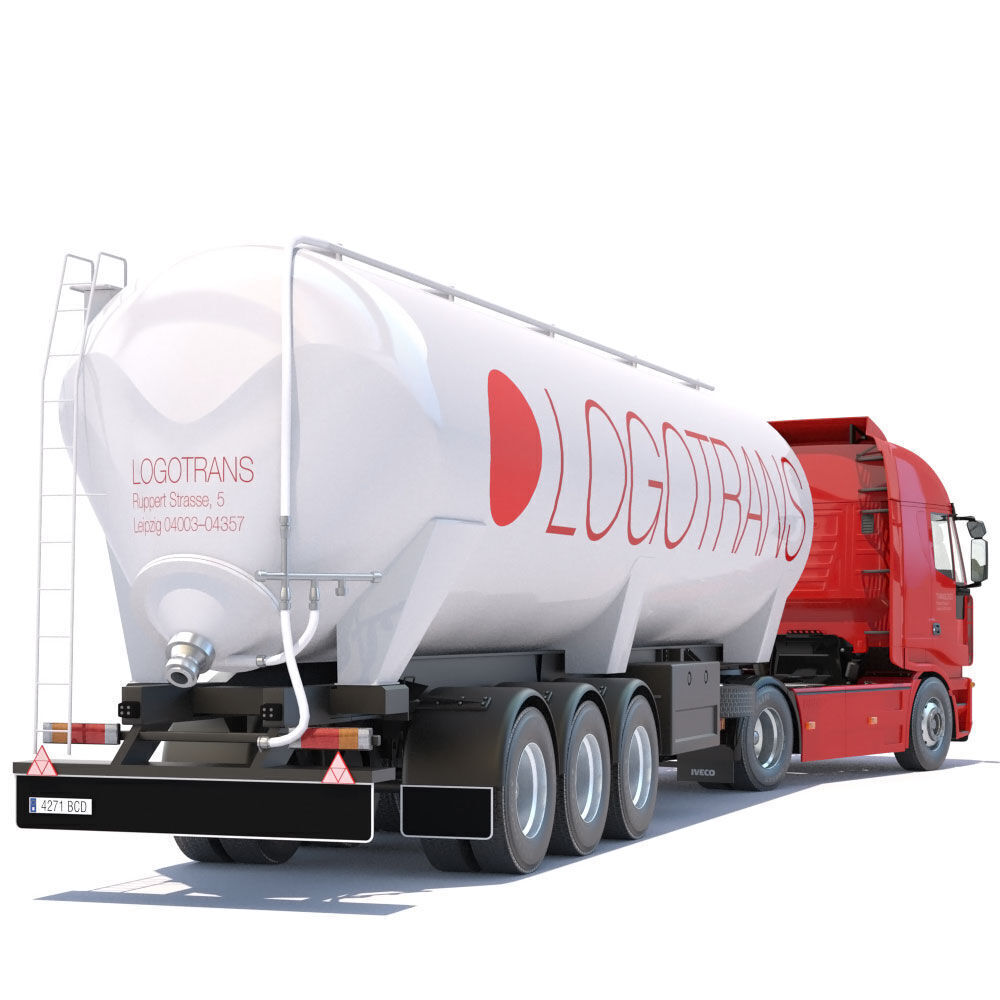 IVECO Hi-Way with Tipping Silo 3D model_4