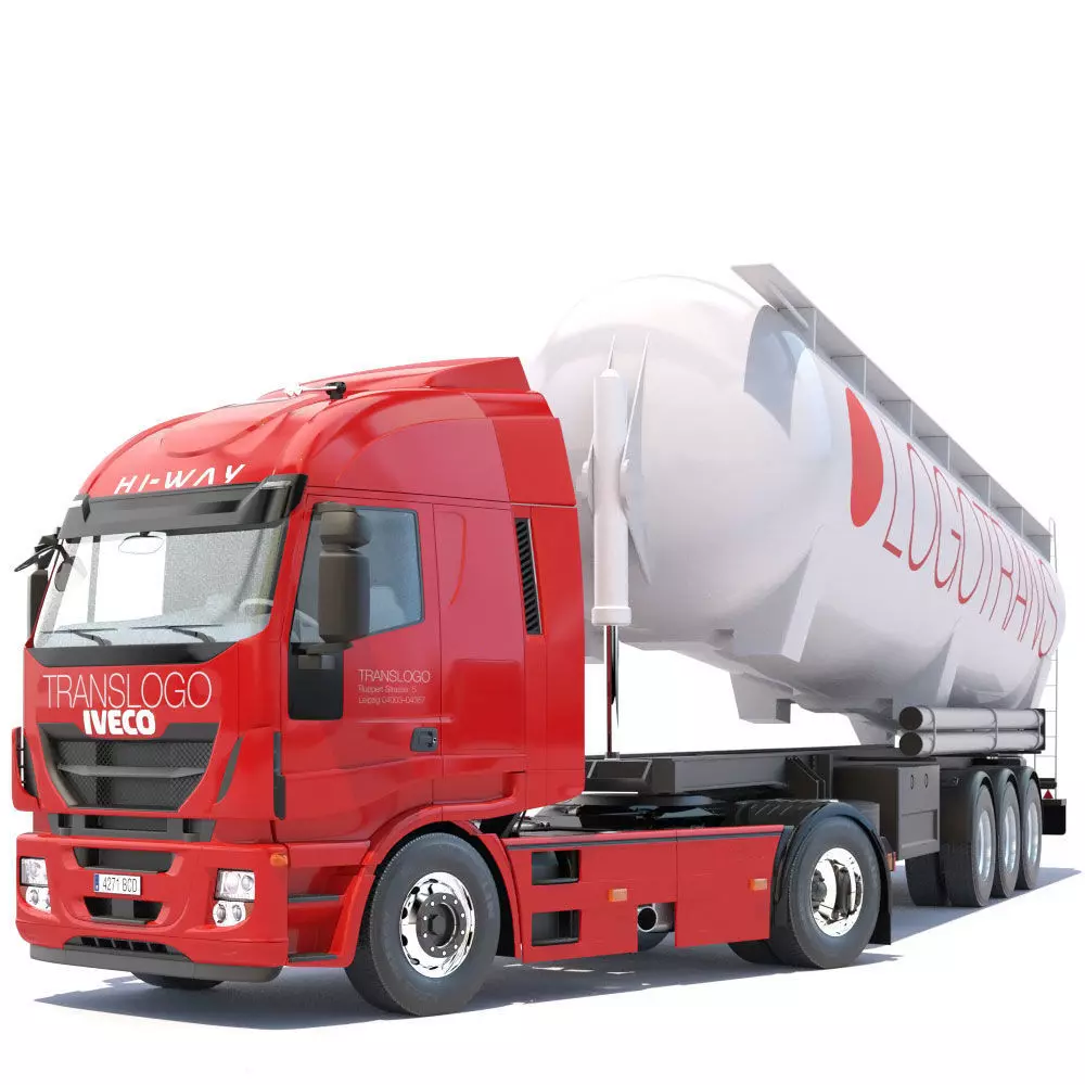 IVECO Hi-Way with Tipping Silo 3D model_0