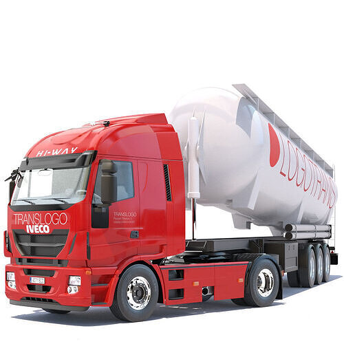 IVECO Hi-Way with Tipping Silo 3D model