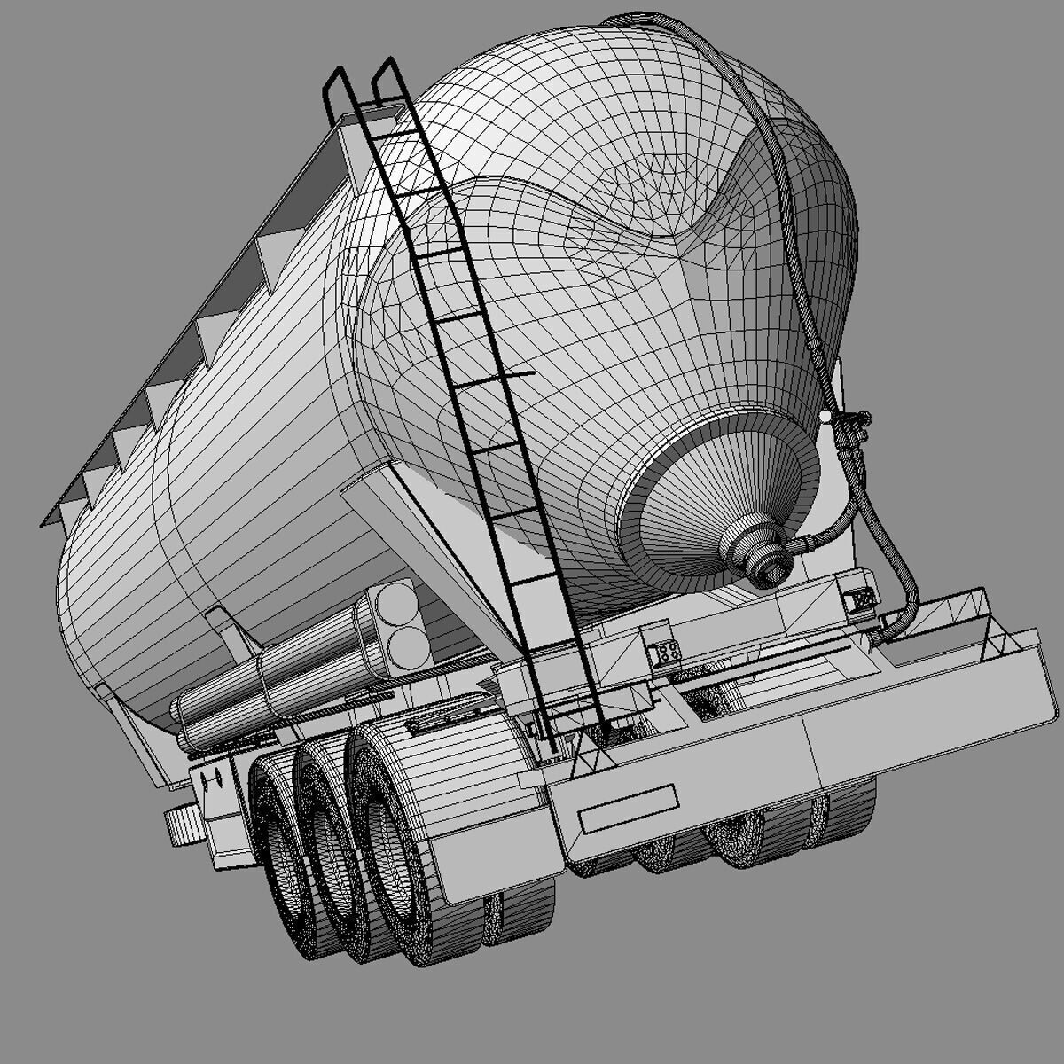 IVECO Hi-Way with Tipping Silo 3D model_6