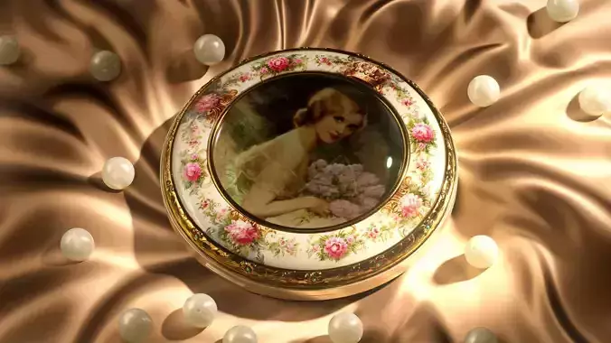 Vintage Compact Powder 3D model