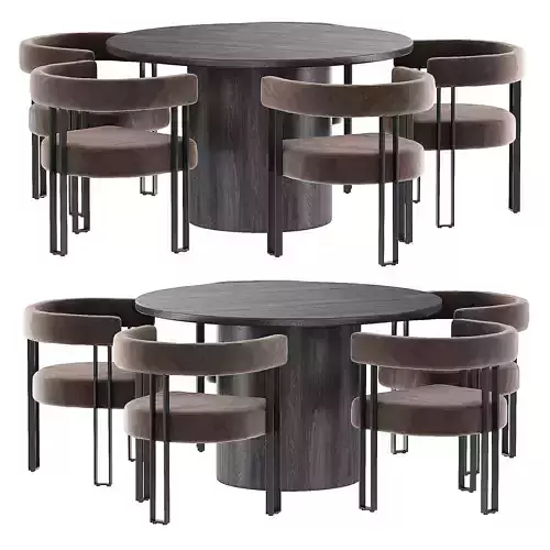 Beore Velvet Upholstered Armchair Set of 4