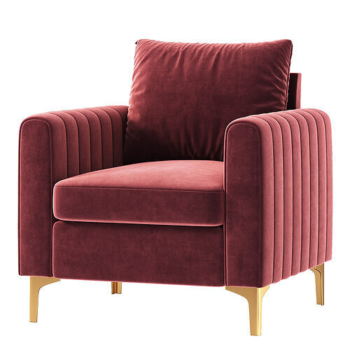 Gillette Upholstered Velvet Club Chair 3D model