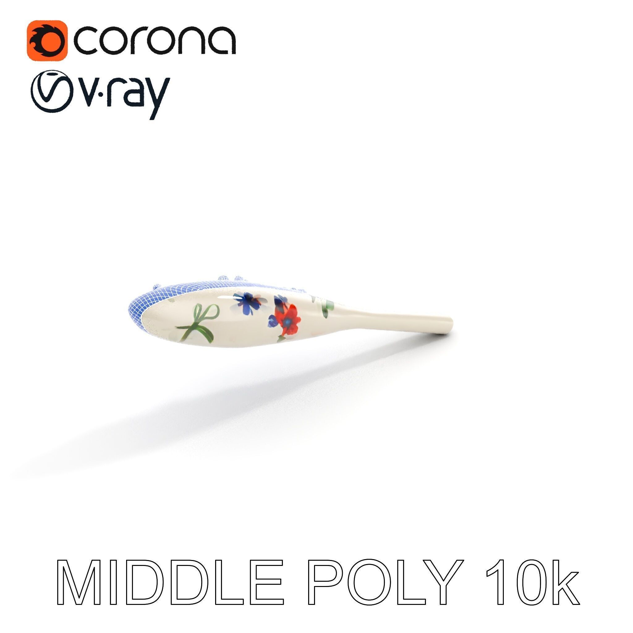 Decorative Floral Spoon D Model Pack Low-poly 3D model_25