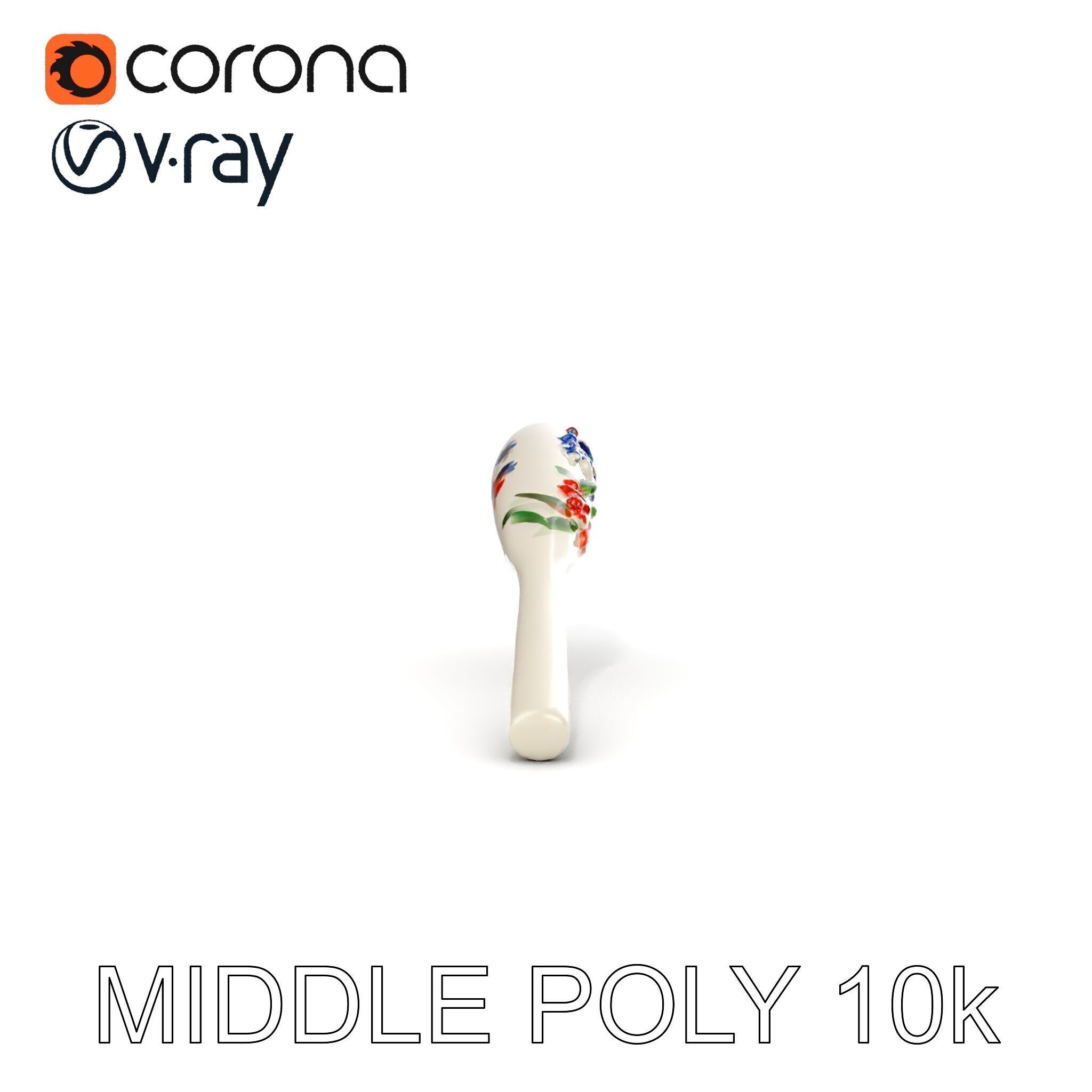 Decorative Floral Spoon D Model Pack Low-poly 3D model_14