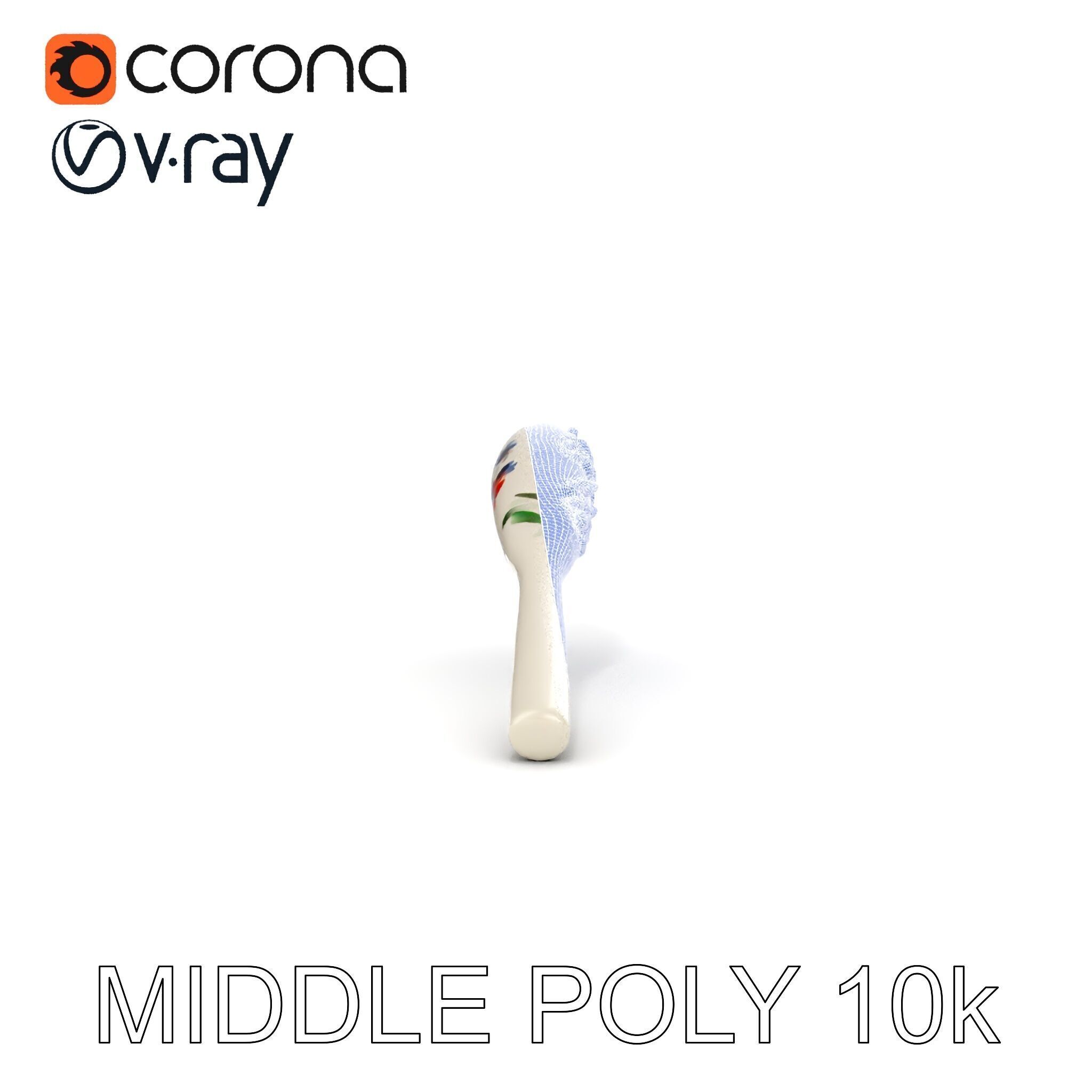 Decorative Floral Spoon D Model Pack Low-poly 3D model_17