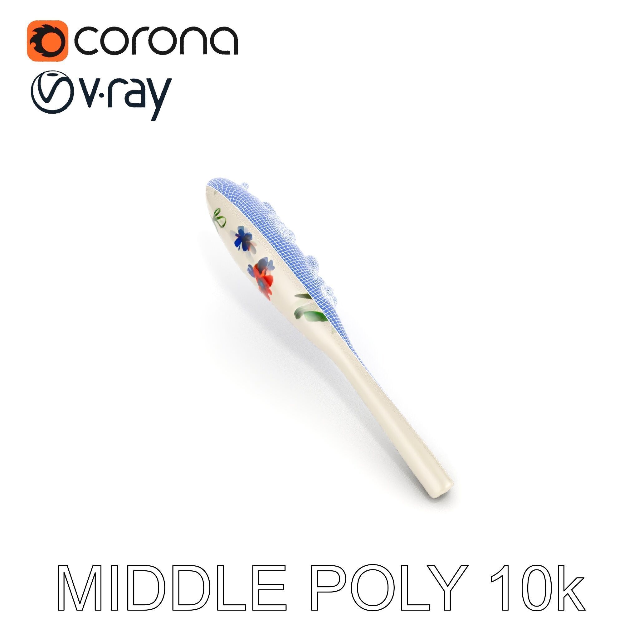 Decorative Floral Spoon D Model Pack Low-poly 3D model_23