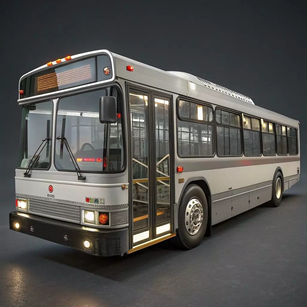 Modern City 3d Bus Model Low-poly 3D model