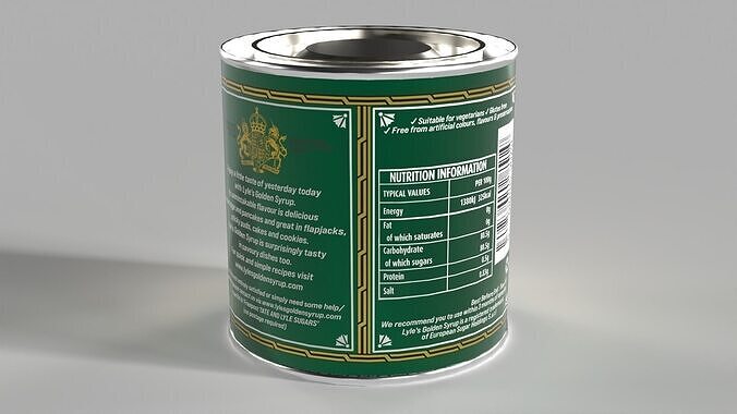 Golden Syrup Tin Low-poly 3D model 6