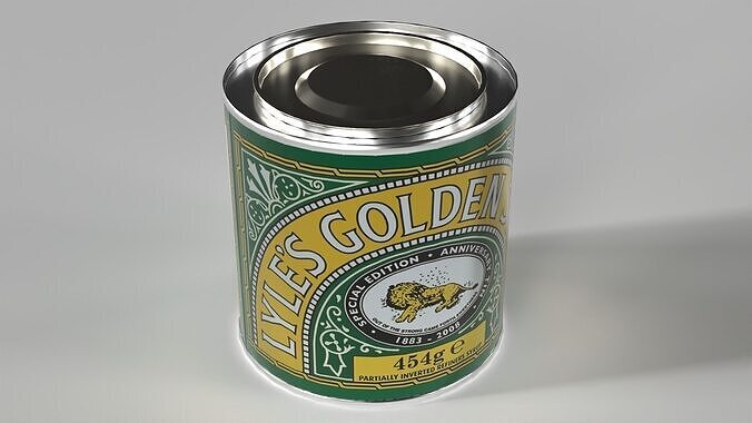 Golden Syrup Tin Low-poly 3D model 3