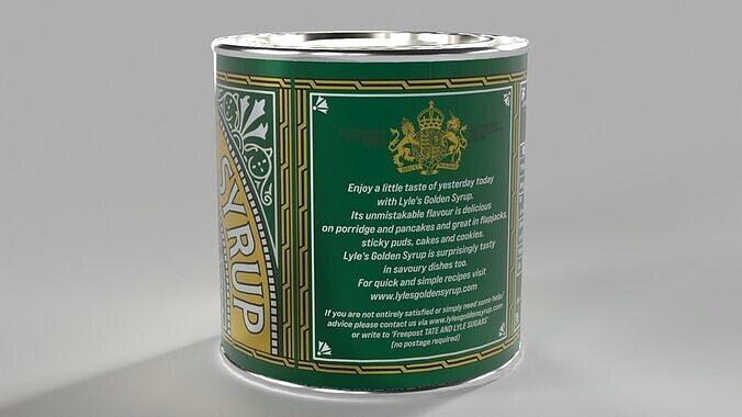 Golden Syrup Tin Low-poly 3D model 7