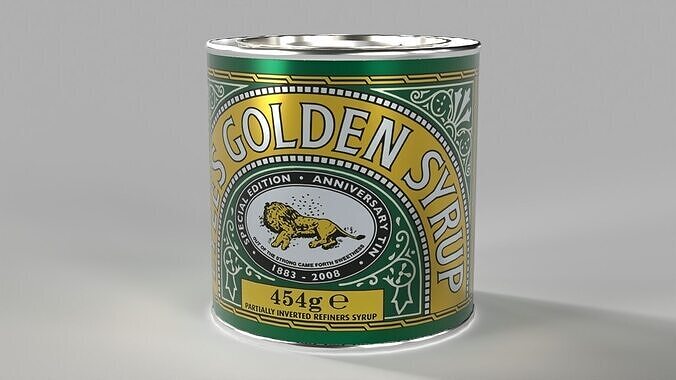 Golden Syrup Tin Low-poly 3D model