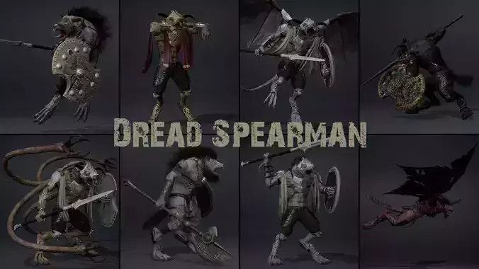 Dread Spearman Low-poly 3D model