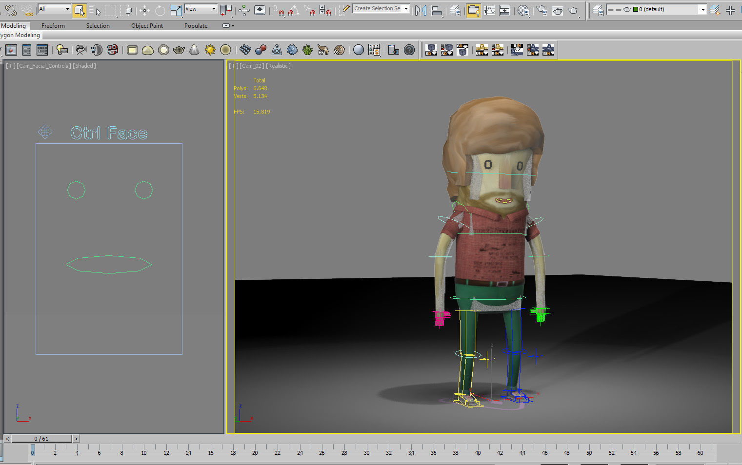 Hipster Men Character Rigged - Cartoon Humanoid Low-poly 3D model_11