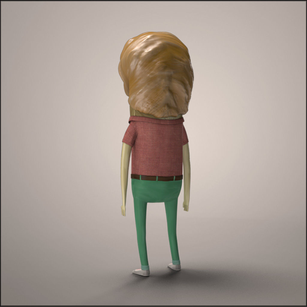 Hipster Men Character Rigged - Cartoon Humanoid Low-poly 3D model_3