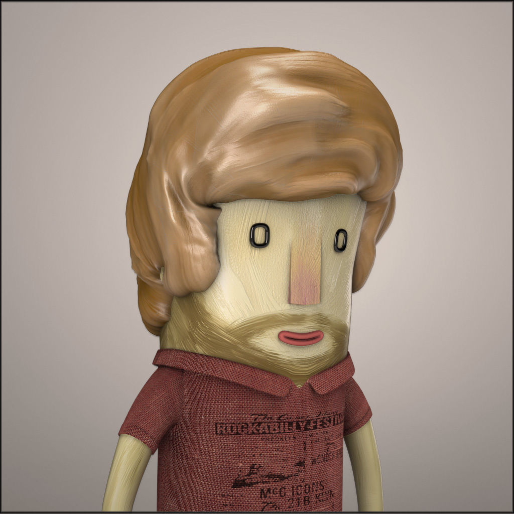 Hipster Men Character Rigged - Cartoon Humanoid Low-poly 3D model_4