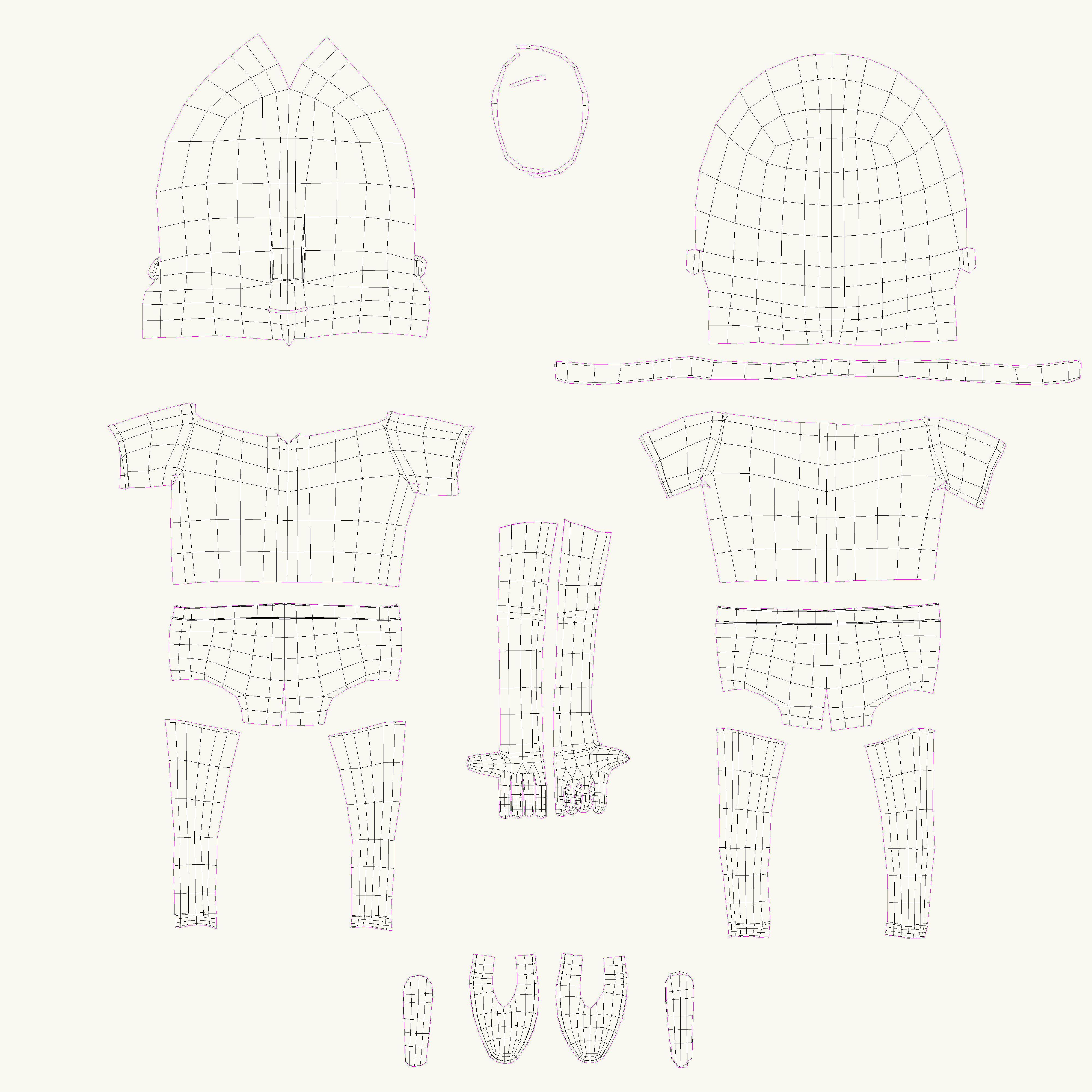 Hipster Men Character Rigged - Cartoon Humanoid Low-poly 3D model_8