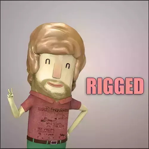 Hipster Men Character Rigged - Cartoon Humanoid Low-poly 3D model
