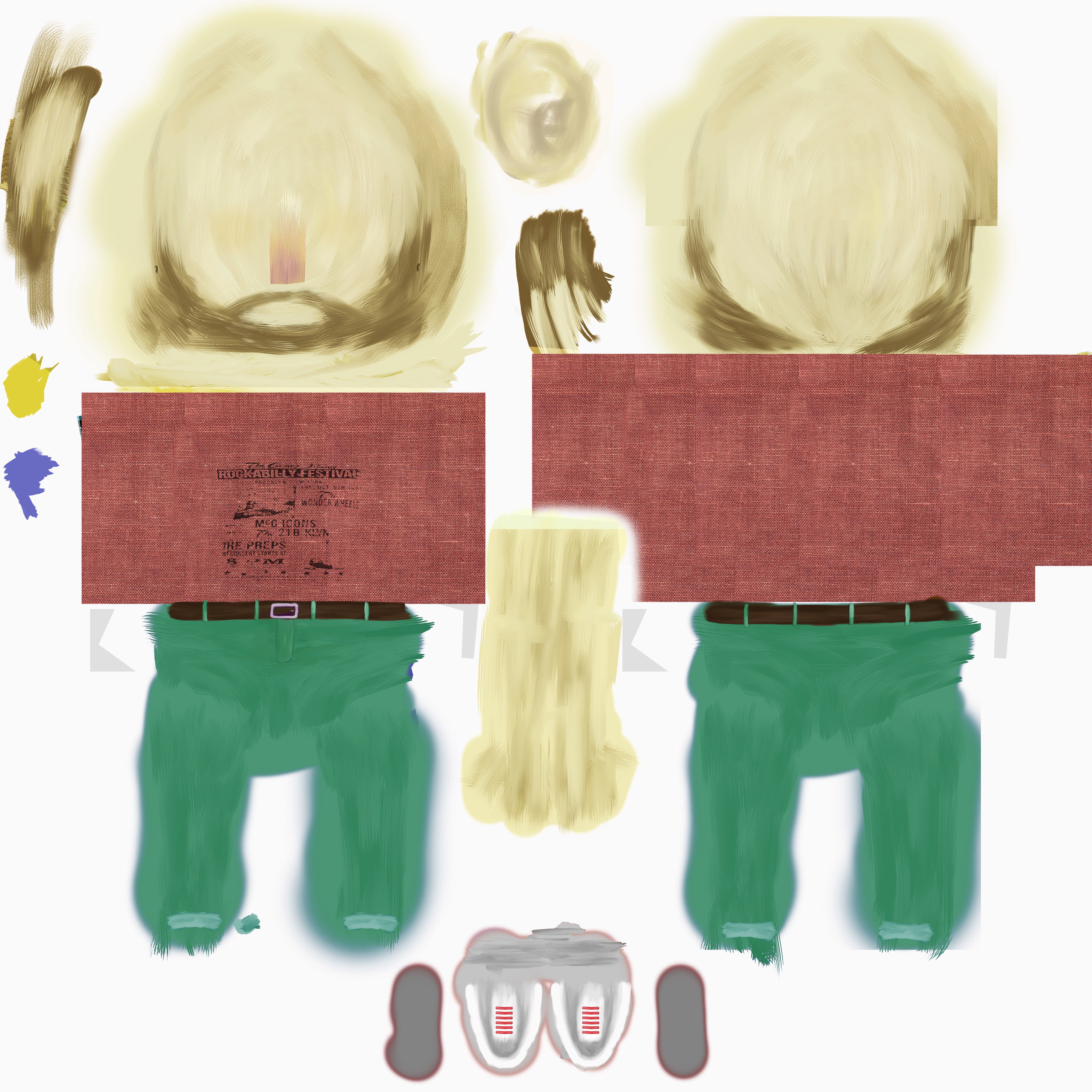 Hipster Men Character Rigged - Cartoon Humanoid Low-poly 3D model_9