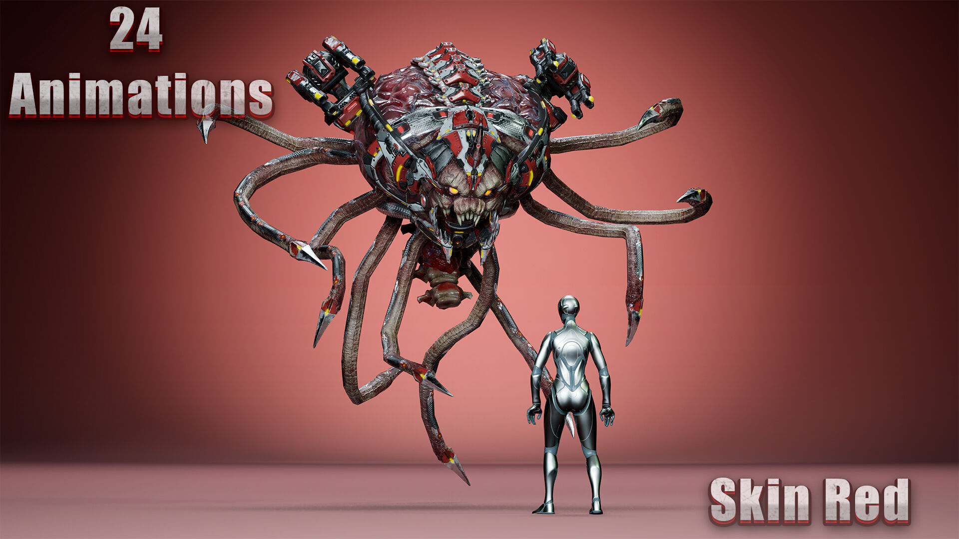 Cyborg Brain Low-poly 3D model_3