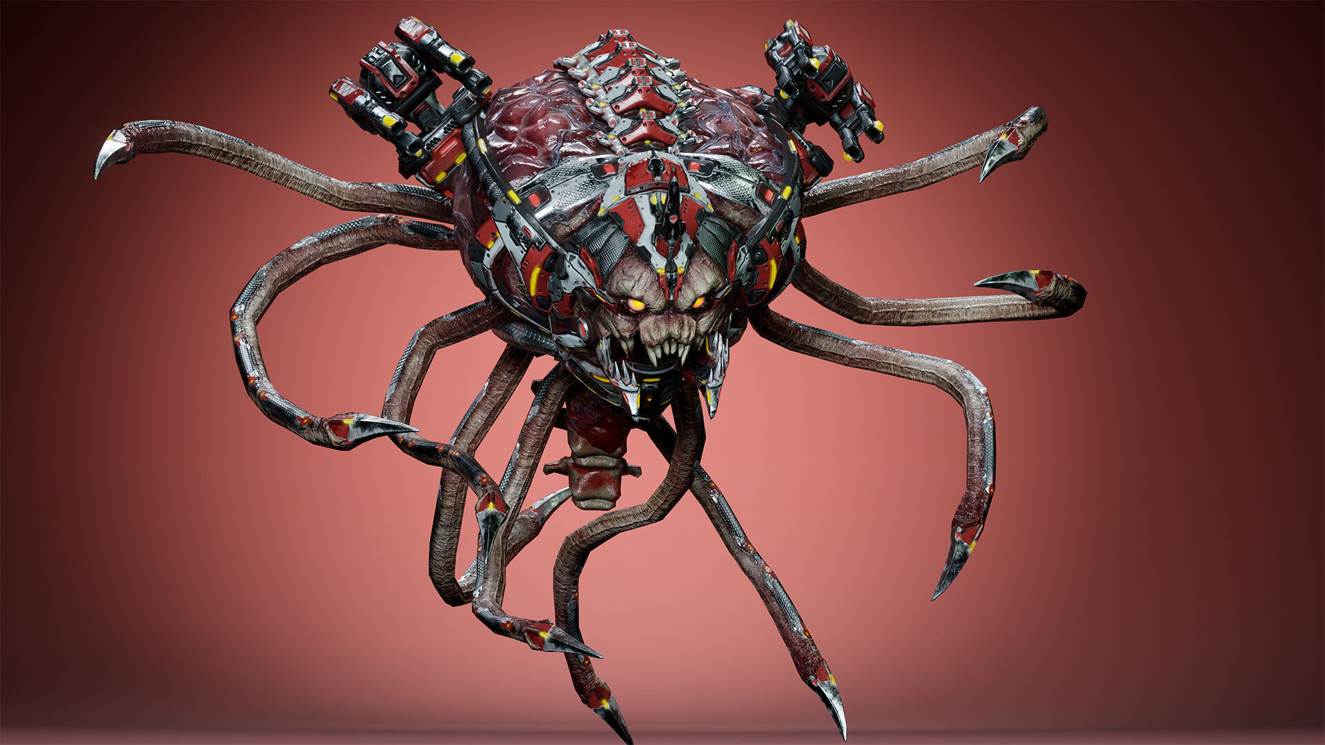 Cyborg Brain Low-poly 3D model_9