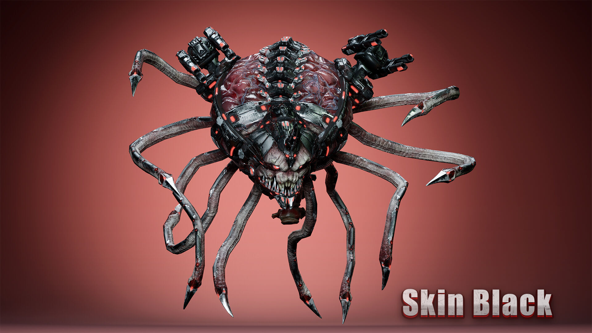 Cyborg Brain Low-poly 3D model_5