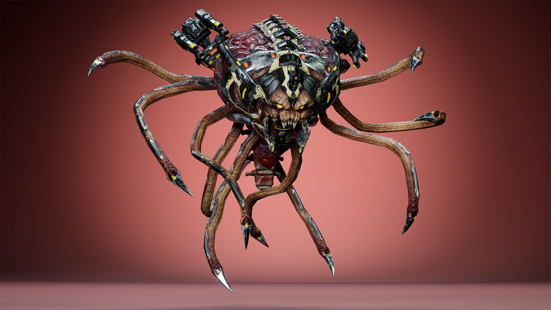 Cyborg Brain Low-poly 3D model_13