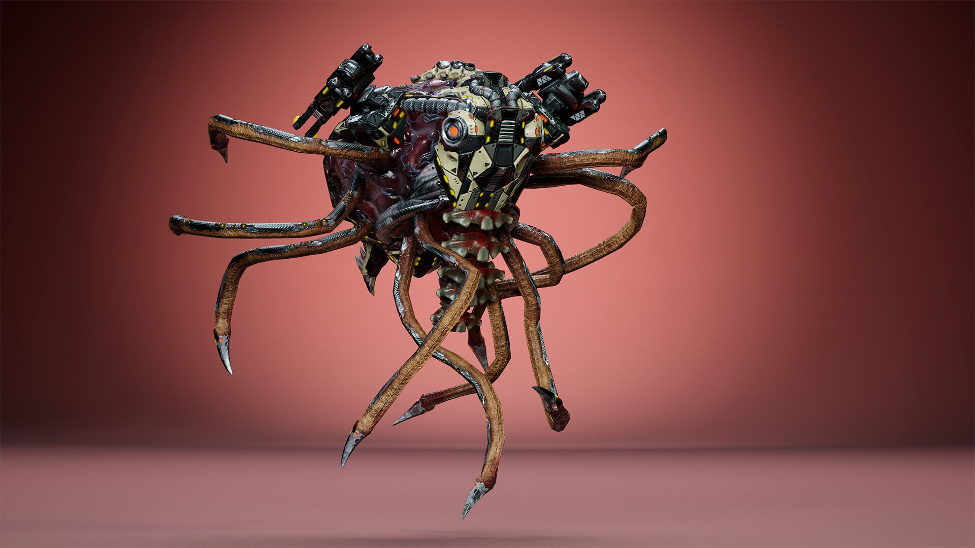 Cyborg Brain Low-poly 3D model_14