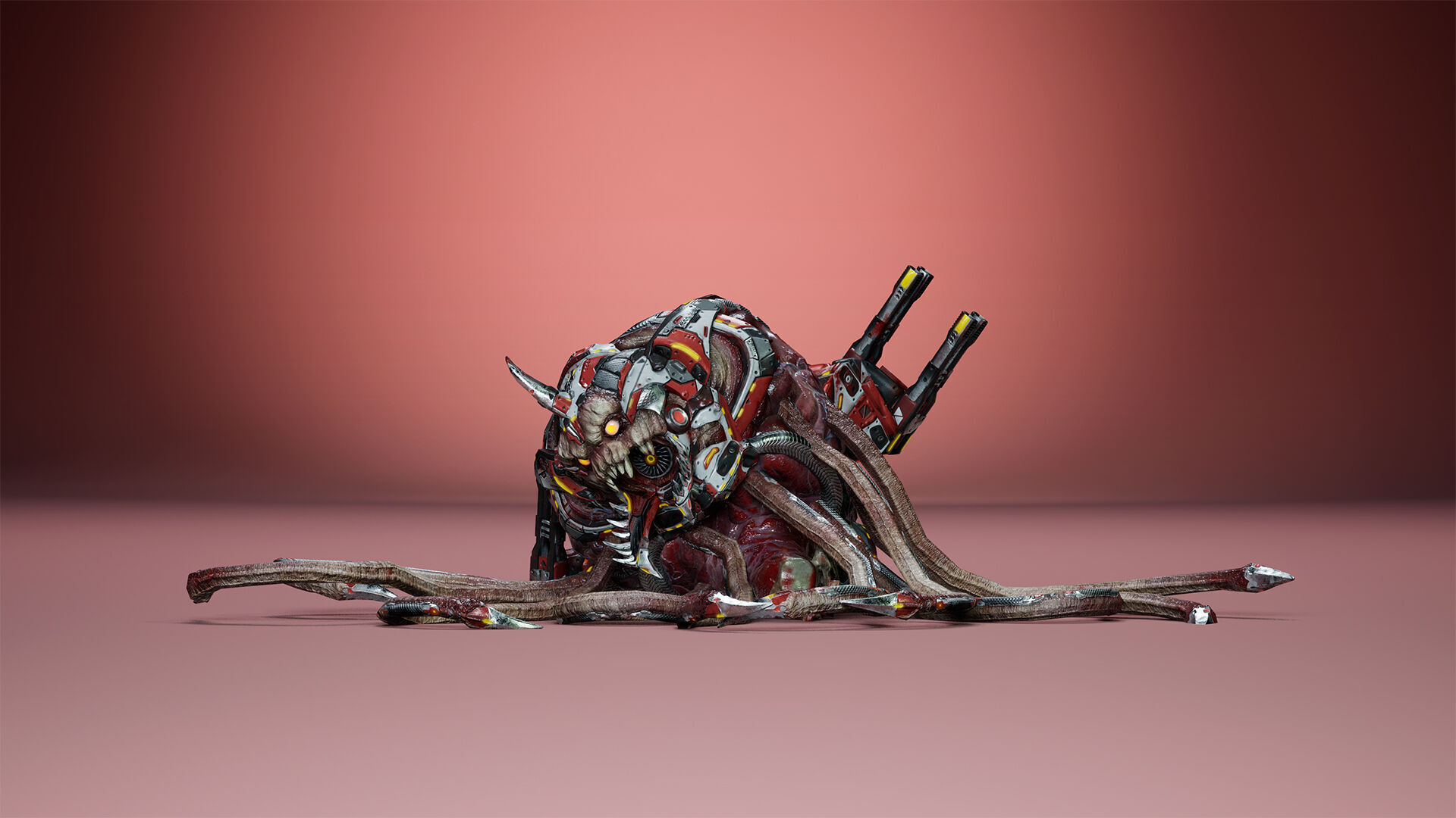 Cyborg Brain Low-poly 3D model_12