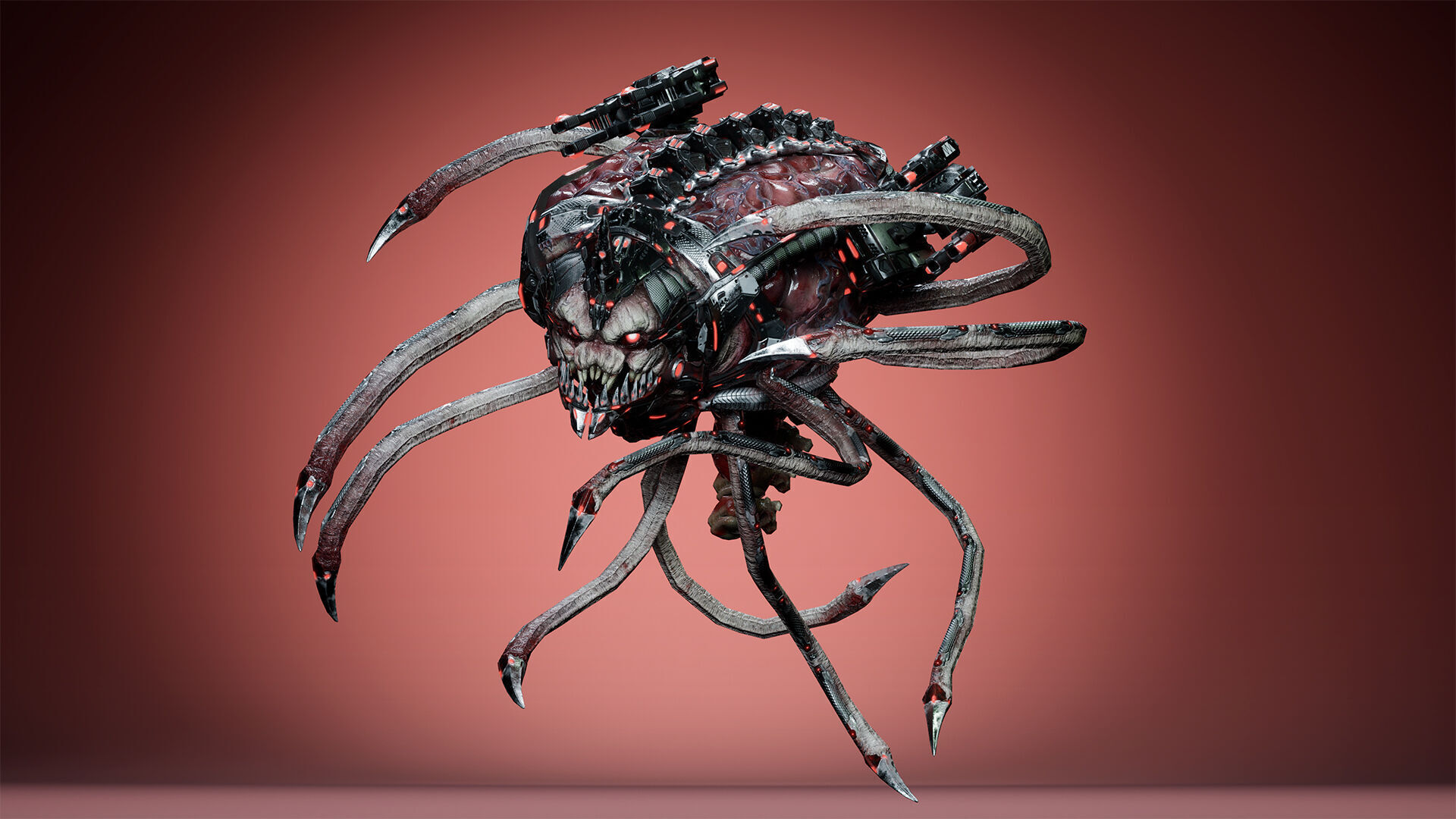 Cyborg Brain Low-poly 3D model_18