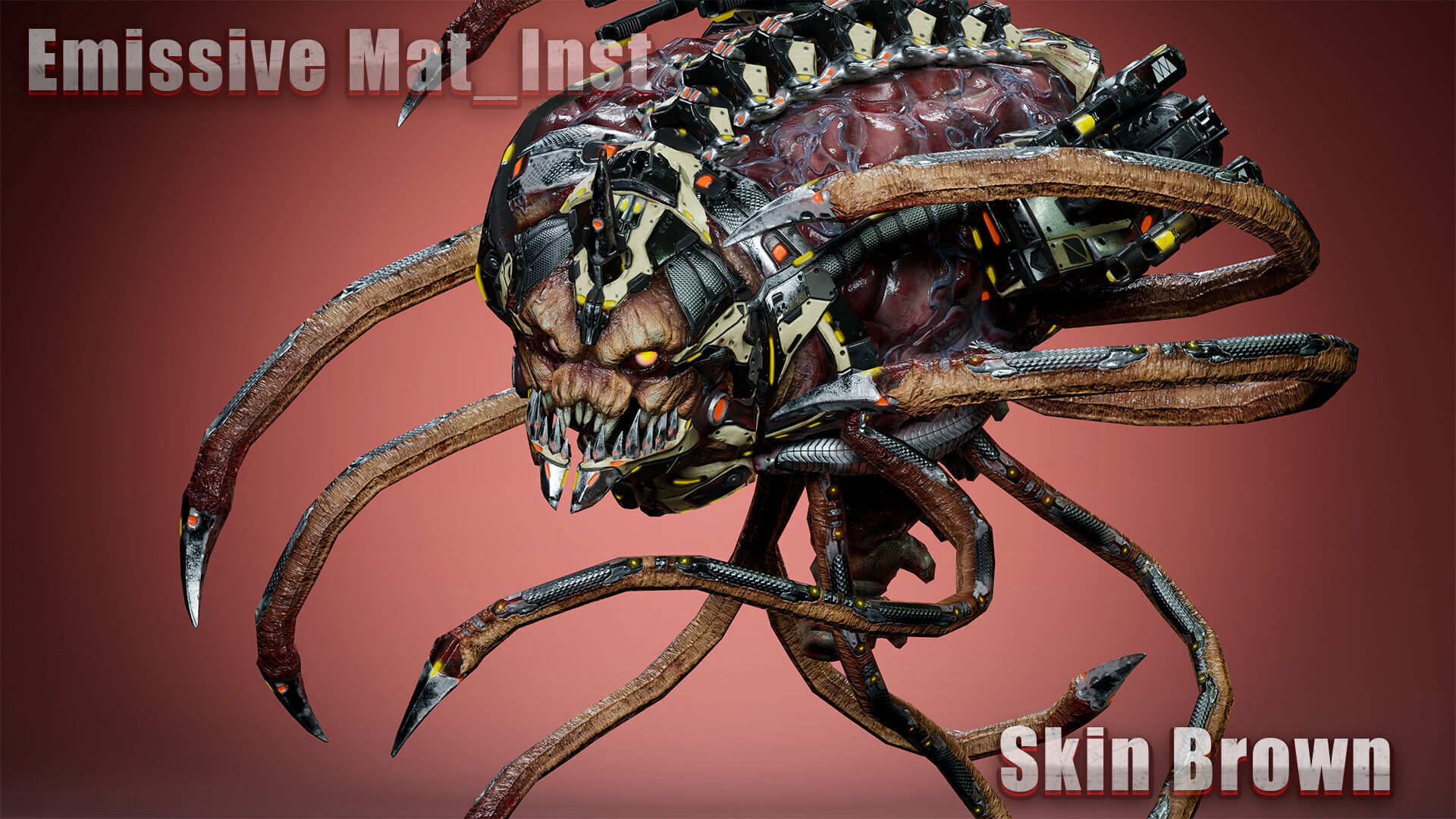 Cyborg Brain Low-poly 3D model_4