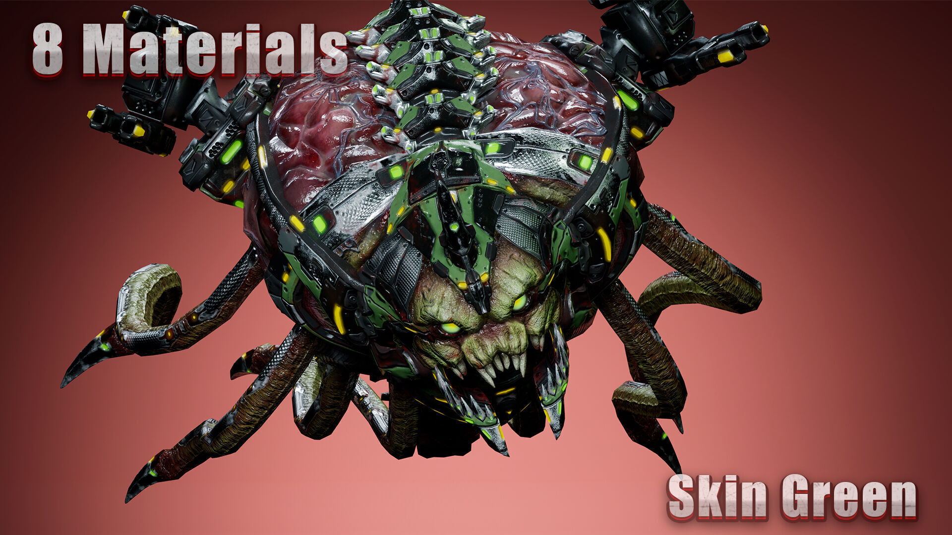 Cyborg Brain Low-poly 3D model_6