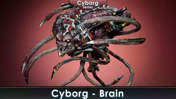 Cyborg Brain Low-poly 3D model Cyborg Brain Low-poly 3D model